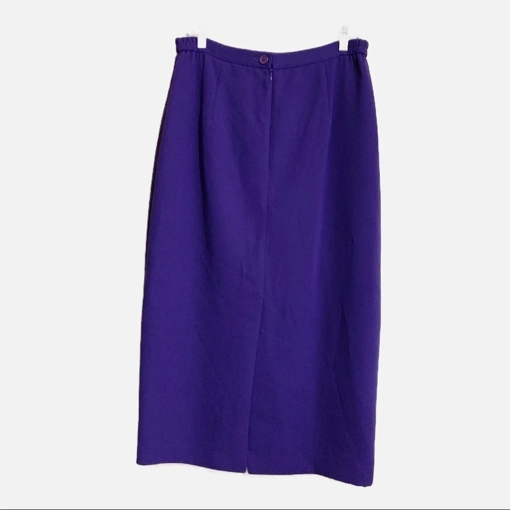 Career Dressy Lined Pencil Straight Ankle Length Maxi Skirt Purple Plum size 10